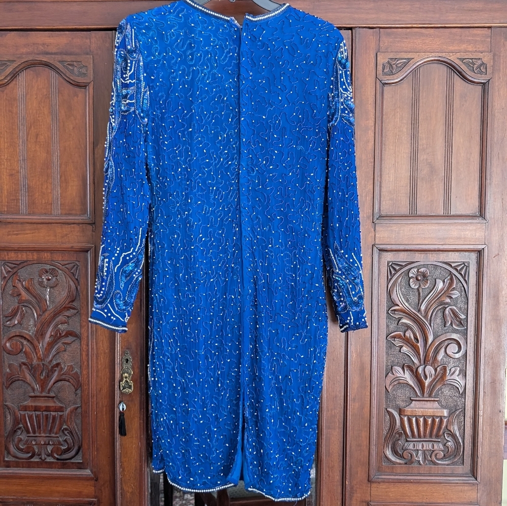 BEADS AND BLING!  Party Dress DAR Blue - Picture 2 of 8